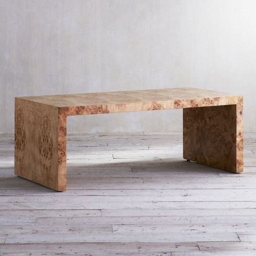 Oslo Burl Wood Veneer Coffee Table - Organic Natural Table .