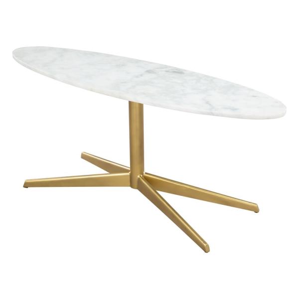 ZUO Parker White and Gold Coffee Table 101538 - The Home Dep