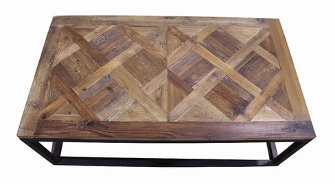 Parquet Wood & Metal Coffee Tables - Shine Your Lig