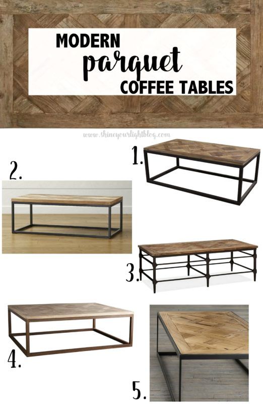 Parquet Wood & Metal Coffee Tables | Coffee table wood, Wood coffe .