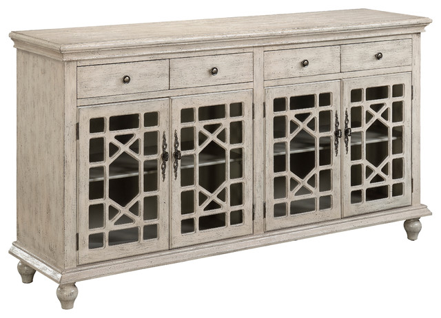 4-Door 4-Drawer Media Credenza - Farmhouse - Buffets And .