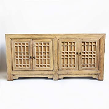 Amazon.com - Design MIX Furniture Raw Elm Lattice Sideboard with .