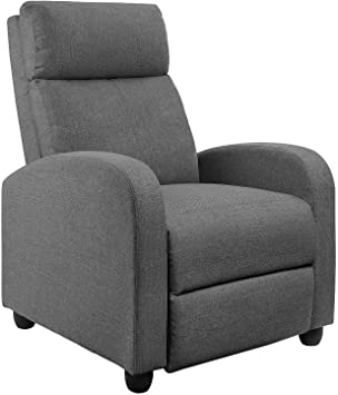 Amazon.com: JUMMICO Fabric Recliner Chair Adjustable Home Theater .