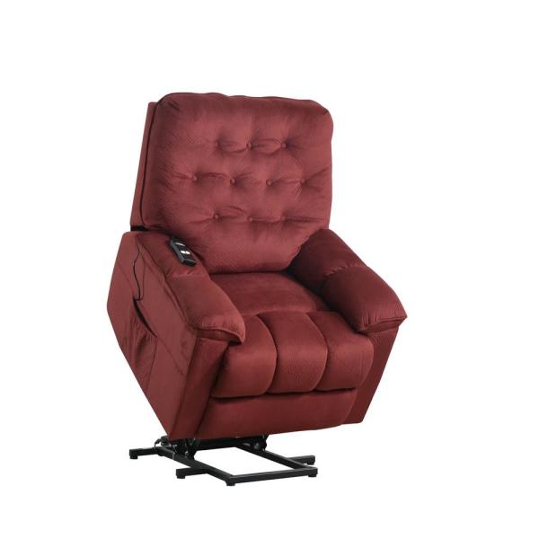 Boyel Living Red Power Lift with Remote Soft Upholstery Recliner .