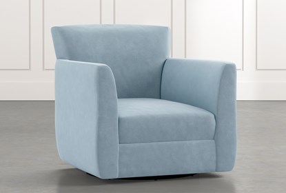 Revolve Light Blue Swivel Accent Chair | Living Spac
