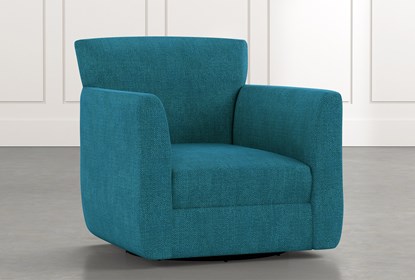 Revolve Teal Swivel Accent Chair | Living Spac