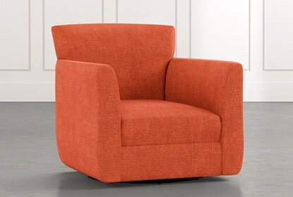 Revolve Orange Swivel Accent Chair | Living Spac