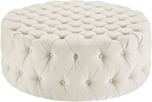 Amazon.com: Modway Amour Fabric Upholstered Button-Tufted Round .