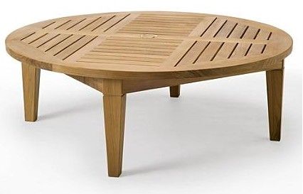 teak coffee table with umbrella hole | Teak Sack Round Table (48 .