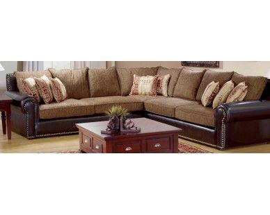 Rustic 3Pc Sectional - Faux Leather - Sam Levitz Furniture .