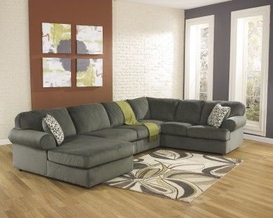 3 Piece Contemporary Sectional in Pewter - Sam Levitz Furniture .