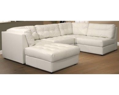 5 Piece Leather Sectional - White - Sam Levitz Furniture | Leather .