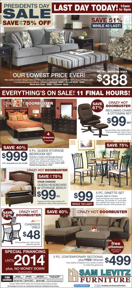 Sam Levitz 2/27/12 | Furniture ads, Ottoman set, Local a