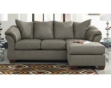 Contemporary Plush Chaise Sofa - Grey - Sam Levitz Furniture .