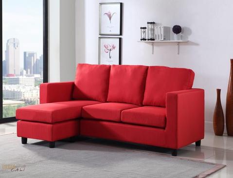 Newport Linen Small Condo Apartment Sized Sectional Sofa with .