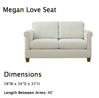 Love Seat. Good size for a small space. Comes with a huge choice .