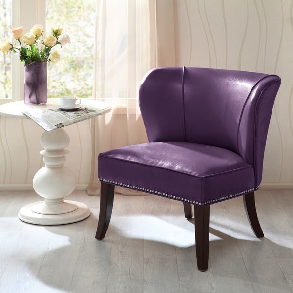 Shop Madison Park Sheldon Purple Armless Accent Chair - Ships To .