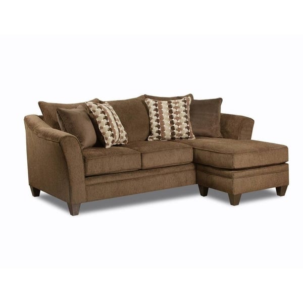 Shop Simmons Upholstery Albany Chestnut Sofa Chaise - Overstock .