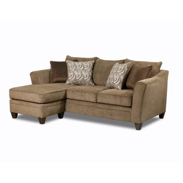 Shop Simmons Upholstery Albany Truffle Sofa Chaise - Overstock .