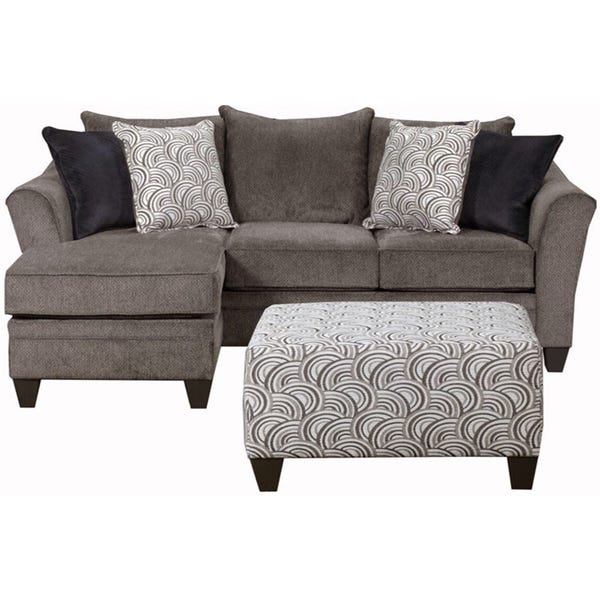 Shop Simmons Upholstery Albany Pewter Sofa Chaise - Overstock .