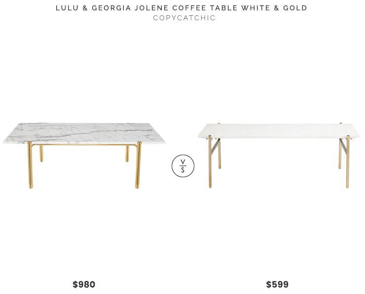 Lulu & Georgia Jolene Coffee Table, White and Gold $980 vs. CB2 .