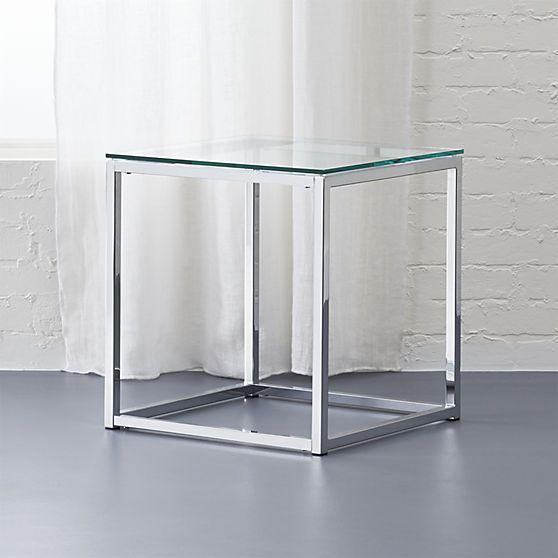 smart glass top side table | CB2 | Glass top side table, Smart .
