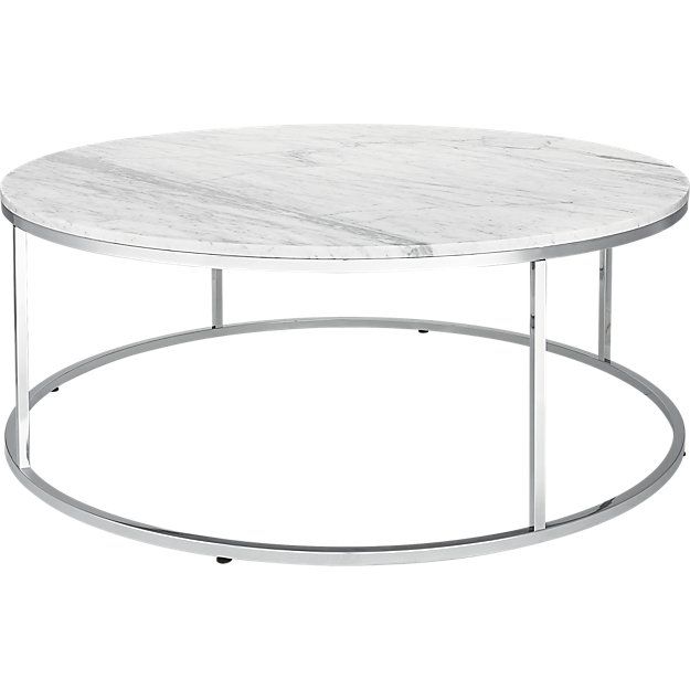 Smart Large Round Marble Top Coffee Table | CB2 | Marble top .