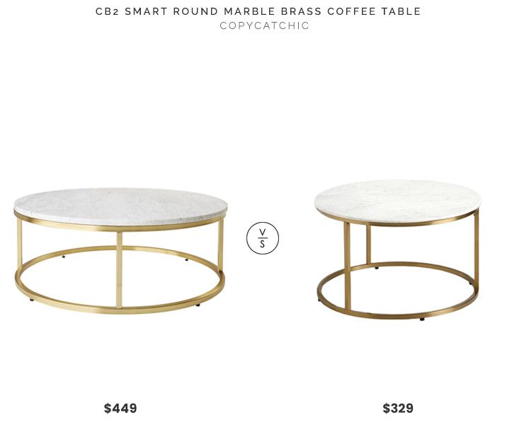 CB2 Smart Round Marble Brass Coffee Table $449 vs. World Market .