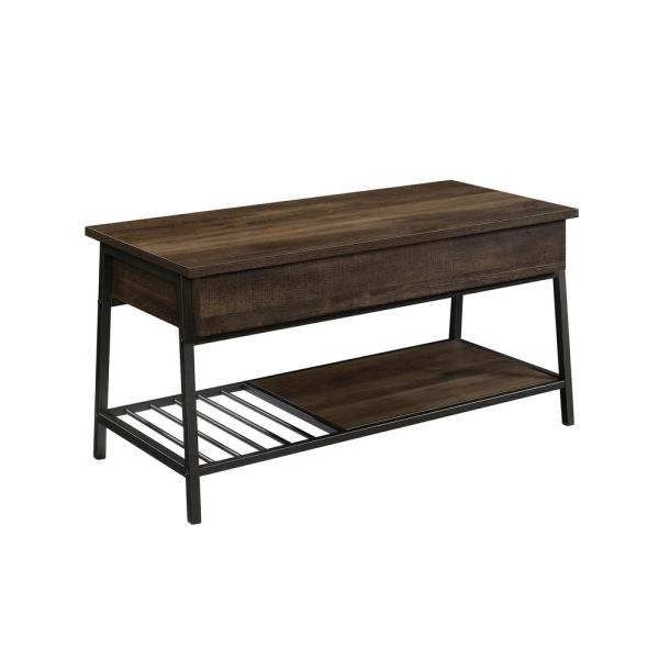 SAUDER North Avenue 18 in. Smoked Oak Lift-Top Coffee Table 425076 .