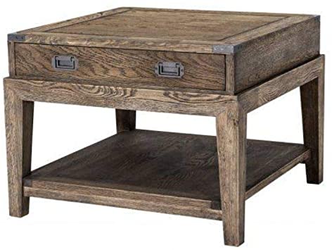 Amazon.com: Wooden Side Table | Eichholtz Military | Rustic Smoked .