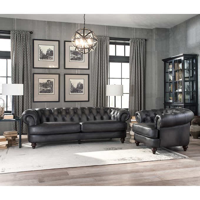Glenbrook 2-piece Leather Set - Sofa, Cha