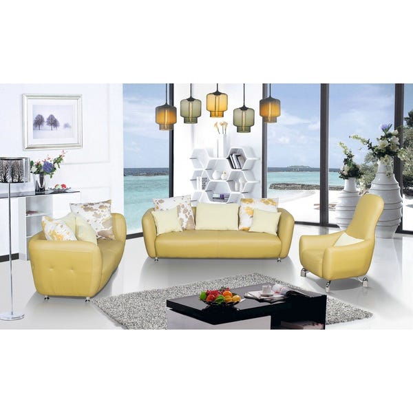 Shop 3-Piece Top Grain Leather Living Room Sofa, Loveseat and .