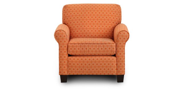 Juliet Chair adds a fresh tangerine touch. $499 | Sofa Mart .