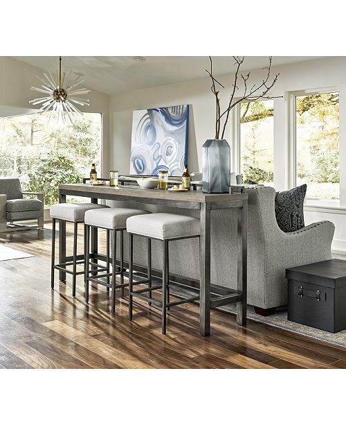 Furniture Channing 4-Pc. Table Set (Console Table & 3 Stools .