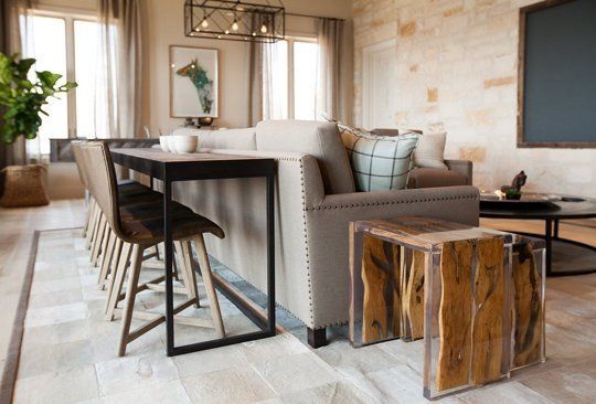 Redefining the Sofa Table: Add Chairs! | Dining room console table .
