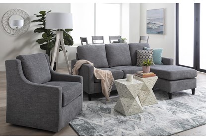 Stark Sofa With Reversible Chaise And Swivel Chair | Living Spac
