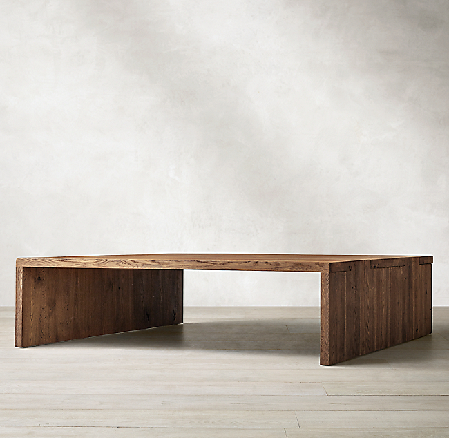 Oak Br l Waterfall Square Coffee Table | Coffee table square .