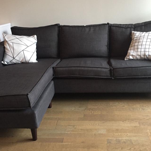 Best Structube York Dark Grey Sectional Sofa for sale in Brockton .