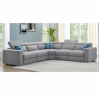 Sydney 6-Pc Light Grey Fabric Sectional Sofa by One America Ho