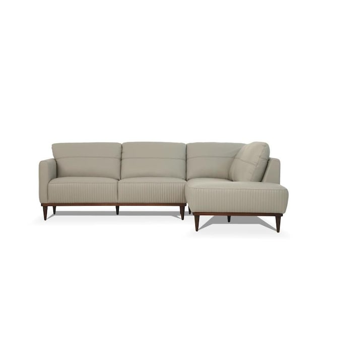 ACME Furniture Tampa Modern Pearl Gray Leather Sectional in the .