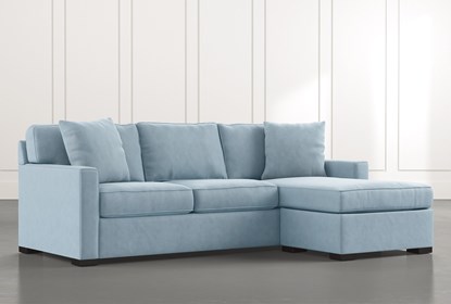 Taren II Light Blue Reversible Sofa/Chaise Sleeper W/Storage .