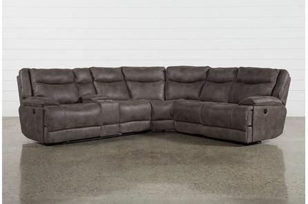 Taron 3 Piece Power Reclining Sectional With Left Facing Console .