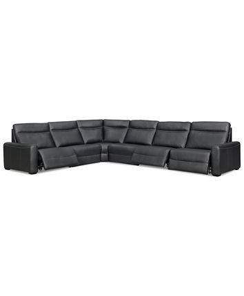 Furniture Marzia Leather Power Reclining Sectional & Sofa .