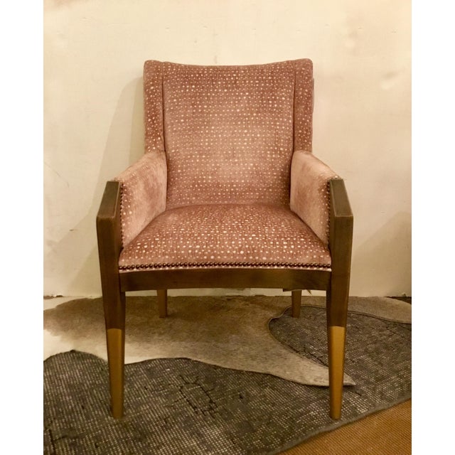 Hickory Chair Co. Modern Blush Cut Velvet Tate Arm Chair | Chairi