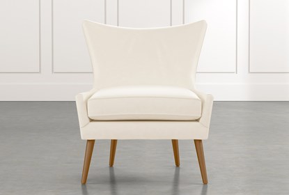 Tate II White Leather Accent Chair | Living Spac
