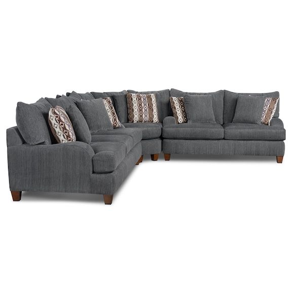 Putty Chenille Studio-Size 3-Piece Sectional – Grey | The Brick .
