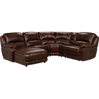 Marco Genuine Leather 7-Piece Sectional– Chocolate | The Brick .