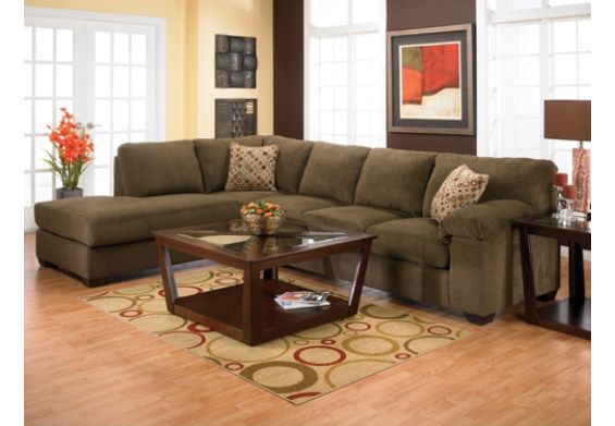 Morty Chenille Sectional - Brown The Brick | Home living room .