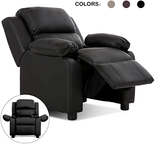 Amazon.com: Costzon Kids Sofa Recliner, Children PU Leather .