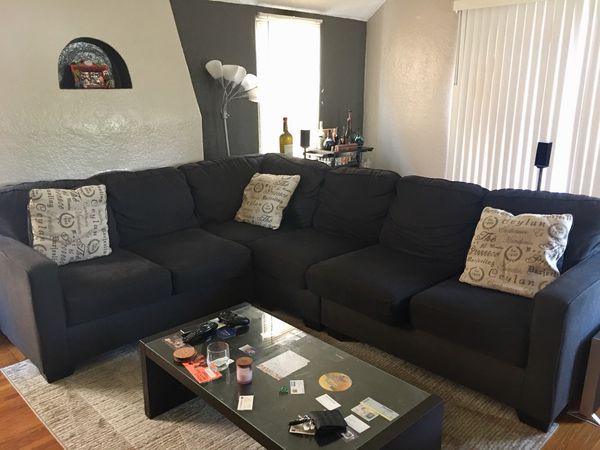 Living Spaces Turdur 3 Piece Sectional W/Raf Loveseat for Sale in .